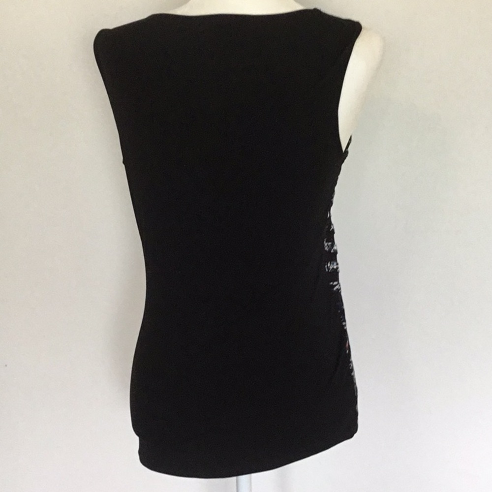 WHBM floral black mesh striped tank top - Picture 3 of 5